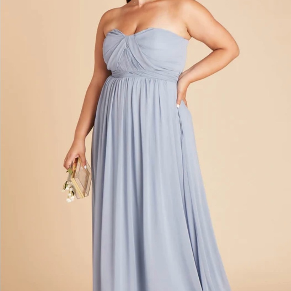 Buddy Gray Elegant Blue One-Shoulder Dress - Picture 3 of 8